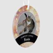Pet Memorial Gepersonaliseerde gouden bokeh Foto t Ornament (voorkant)