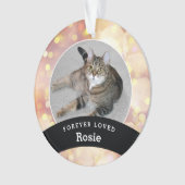 Pet Memorial Gepersonaliseerde gouden bokeh Foto t Ornament (voorkant)