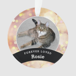 Pet Memorial Gepersonaliseerde gouden bokeh Foto t Ornament