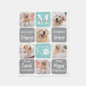 Pet Memorial gepersonaliseerde hond 6 foto collage Fleece Deken (Voorkant)