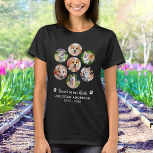 Pet Memorial gepersonaliseerde hond 7 fotocollage T-shirt