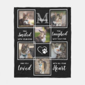Pet Memorial Gift Cat Loss Poem 6 Foto Collage Fleece Deken (Voorkant)