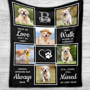 Pet Memorial Gift - Dog Herdenking Foto Collage Fleece Deken
