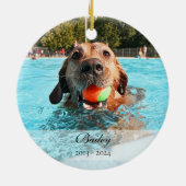 Pet Memorial Gift Gepersonaliseerde Hond Memorial Keramisch Ornament (Achterkant)