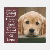 Pet Memorial Gift Personalized Cat Dog Pet Loss Fleece Deken (Voorkant (Horizontaal))