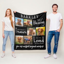 Pet Memorial Gift - Personalized Dog Loss 6 Foto Fleece Deken
