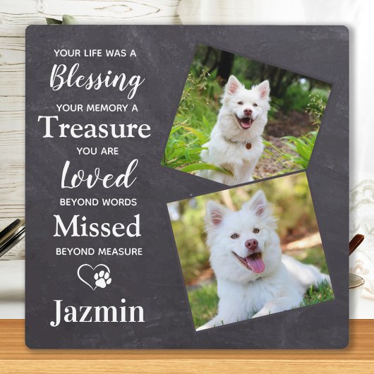 Pet Memorial Gift - Pet Dog Herdenking - Pet Loss Fotoplaat