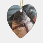 Pet Memorial Gift Photo Heart Keramisch Ornament (Links)