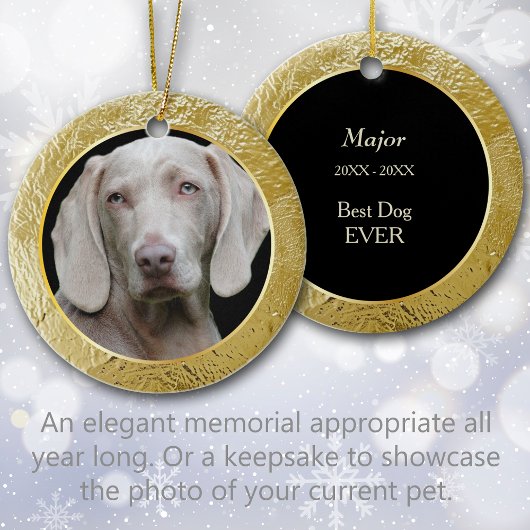 Pet Memorial Gold Foil Frame Photo Keepsake Keramisch Ornament