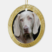 Pet Memorial Gold Foil Frame Photo Keepsake Keramisch Ornament (Links)