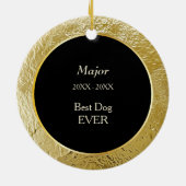 Pet Memorial Gold Foil Frame Photo Keepsake Keramisch Ornament (Achterkant)