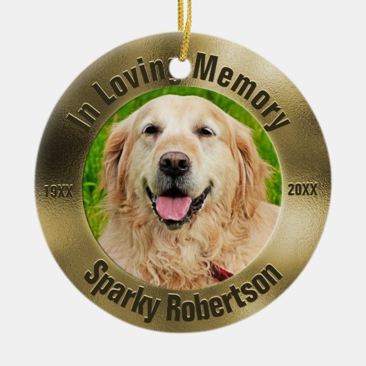 Pet Memorial Gold Keramisch Ornament (Voorkant)