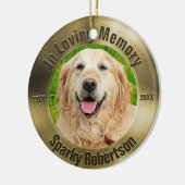 Pet Memorial Gold Keramisch Ornament (Links)