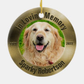 Pet Memorial Gold Keramisch Ornament (Achterkant)
