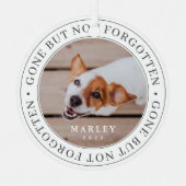 Pet Memorial Gone, niet vergeten Modern Foto Metalen Ornament (Voorkant)