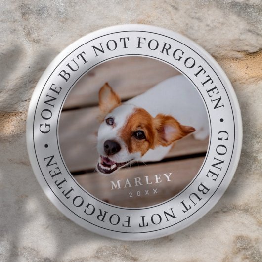 Pet Memorial Gone, niet vergeten Modern Foto Ronde Button 5,7 Cm