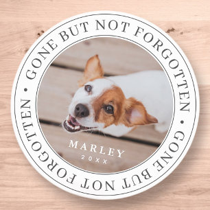 Pet Memorial Gone, niet vergeten Modern Foto Ronde Sticker