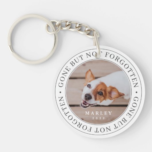 Pet Memorial Gone, niet vergeten Modern Foto Sleutelhanger (Voorkant)