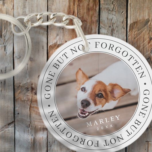 Pet Memorial Gone, niet vergeten Modern Foto Sleutelhanger