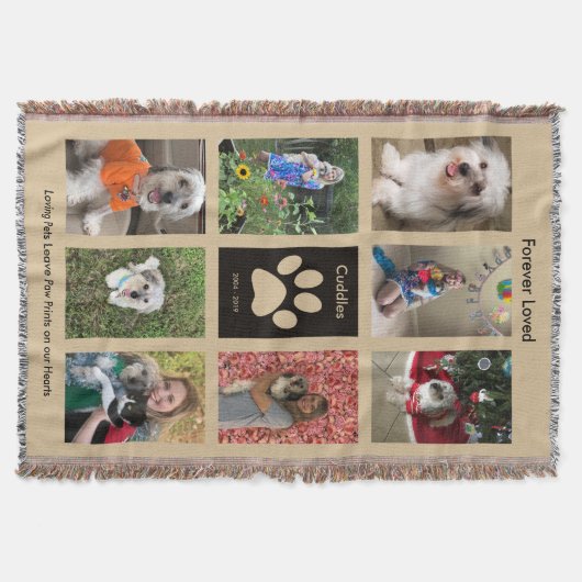 Pet Memorial Gooi Deken - Gepersonaliseerd (Voorkant)