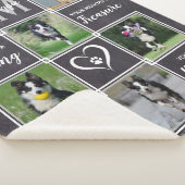 Pet Memorial Gray Photo Collage Sherpa Deken (3/4)