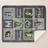 Pet Memorial Gray Photo Collage Sherpa Deken (Voorkant (horizontaal))