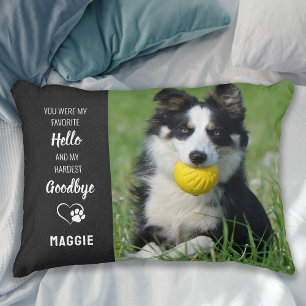 Pet Memorial - Hallo Goodbye Quote - Dog Foto Accent Kussen
