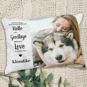 Pet Memorial Hallo Goodbye Quote Dog Foto Accent Kussen