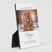 Pet Memorial Herdenking Citaat Foto Fotoplaat (Zijkant)