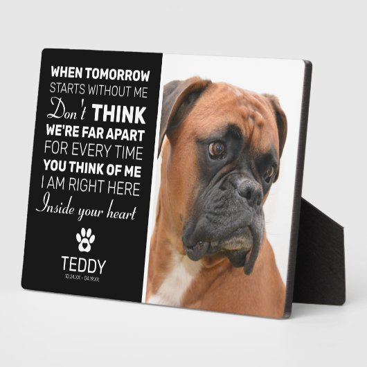 Pet Memorial | Herdenking Dog Keepomwille Fotoplaat (Zijkant)