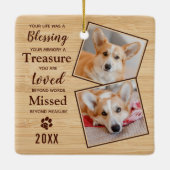 Pet Memorial Herdenking Foto Keramisch Ornament (Achterkant)