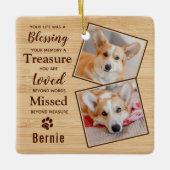 Pet Memorial Herdenking Foto Keramisch Ornament (Voorkant)