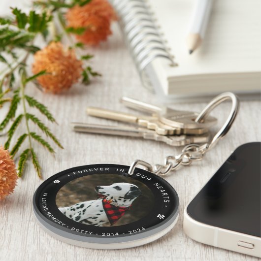 Pet Memorial Herdenking Hond/Kat Foto Sleutelhanger (Voorkant Rechts)