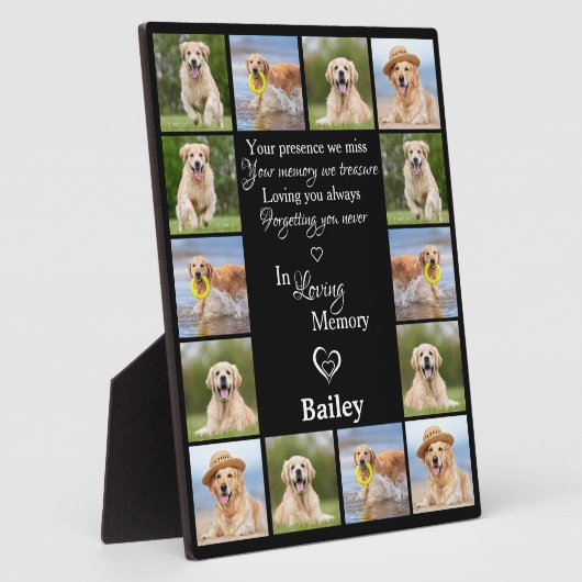 Pet Memorial Herdenking Keepslag 14 Foto Collage Fotoplaat (Zijkant)