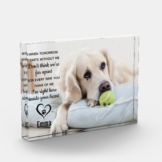 Pet Memorial Herdenking Keepslag Dog Fotoblokken (Links)