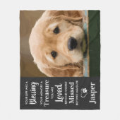 Pet Memorial Herdenking Poem Custom Dog Foto Fleece Deken (Voorkant)