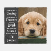 Pet Memorial Herdenking Poem Custom Dog Foto Fleece Deken (Voorkant (Horizontaal))