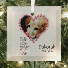 Pet Memorial Herdenkingsgeschenk Glas Ornament