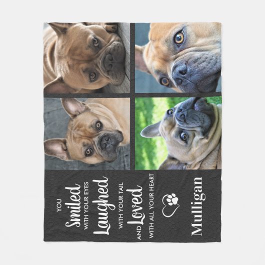 Pet Memorial Herembrance Poem Personalized Dog Fleece Deken (Voorkant)