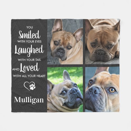 Pet Memorial Herembrance Poem Personalized Dog Fleece Deken (Voorkant (Horizontaal))