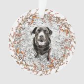 Pet Memorial Herfst krans naam datums tekst foto Ornament (voorkant)