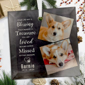 Pet Memorial Herinnering Gedicht Modern Dog 2 Foto Glas Ornament