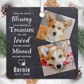 Pet Memorial Herinnering Gedicht Modern Dog 2 Foto Metalen Ornament
