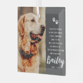 Pet Memorial Herinnering Gedicht Modern Eenvoudige Glas Ornament (Voorkant links)