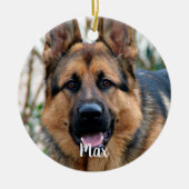 Pet Memorial Hond Eenvoudige foto Rainbow Bridge Keramisch Ornament (Voorkant)