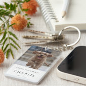 Pet Memorial | HondFoto in liefhebbend geheugen el Sleutelhanger (Voorkant Rechts)