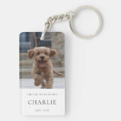 Pet Memorial | HondFoto in liefhebbend geheugen el Sleutelhanger (achterkant)