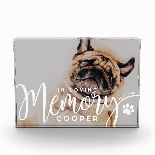 Pet Memorial in liefdevolle herinnering Poot Eenvo Fotoblokken (Voorkant)