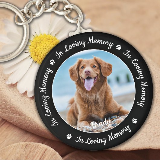 Pet Memorial in Loating Memory Dog Foto Sleutelhanger