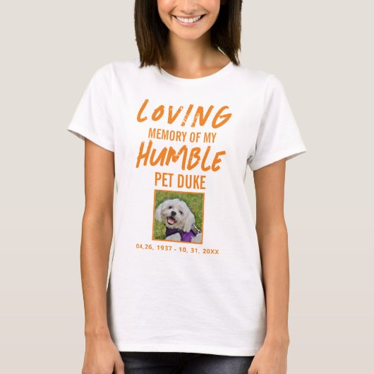 Pet Memorial in Loating Memory Dog Foto T-shirt (Voorkant)